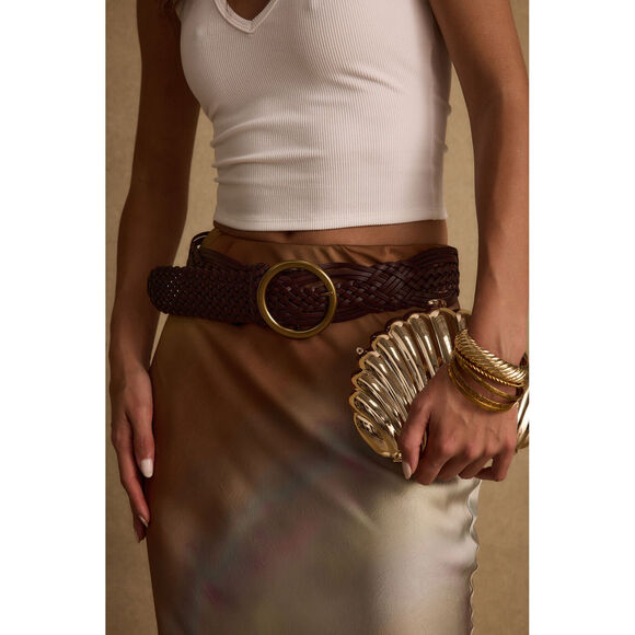 12th Tribe Accessories - 12th Tribe Hazel Brown Braided Belt Size M/LM/L